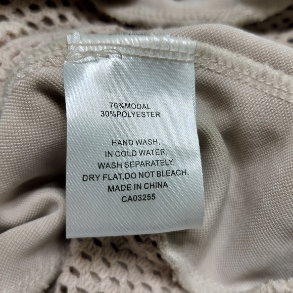 (1560) Coco Y Club Beige Mesh Pockets  Open Front Hooded  Jacket Size Medium - Picture 9 of 10